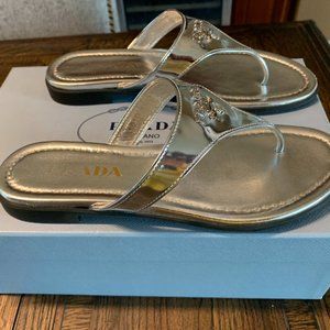 Prada silver slides